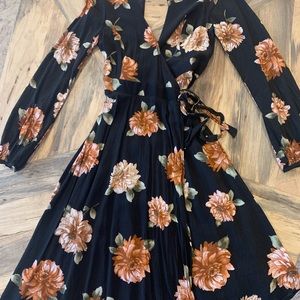 Floral wrap dress. Long Sleeve. Like New!